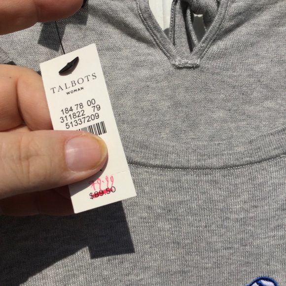 NWT Talbots Fun Gray Beach Bound Pink Flamingos - Picture 4 of 5